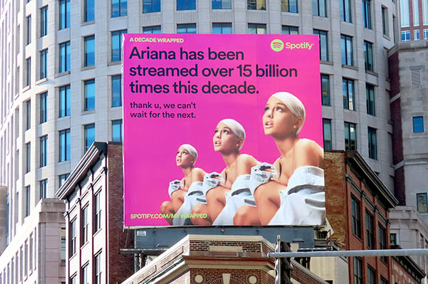 Spotify Ariana Grande Billboard