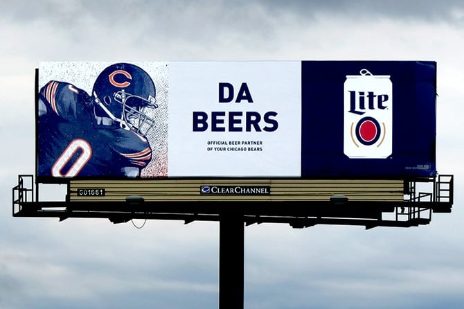 2016 Miller Lite Chicago Bears Billboard