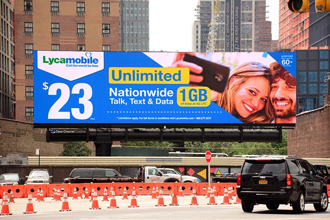 Lycamobile New York Digital Billboard