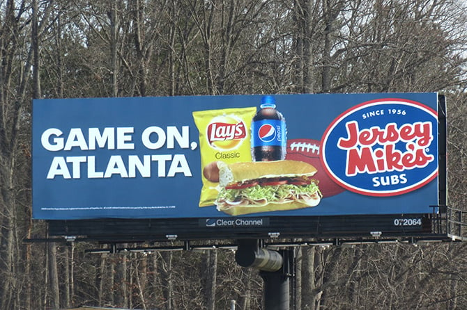 Jersey Mikes Big Game Billboard