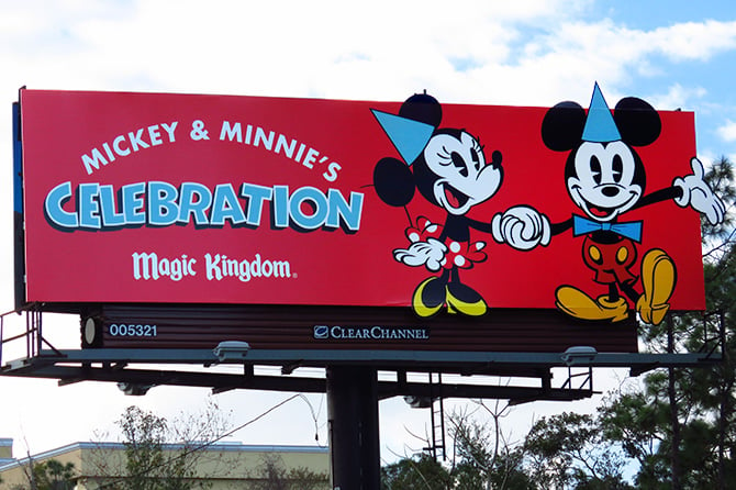 Billboard Celebrating 90 Years of Mickey & Minnie Mouse