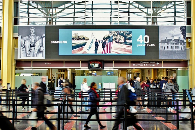 Samsung Celebrates 40 Years with Airport Ad