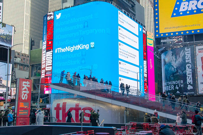 Twitter Game of Thrones Times Square Night King Emoji
