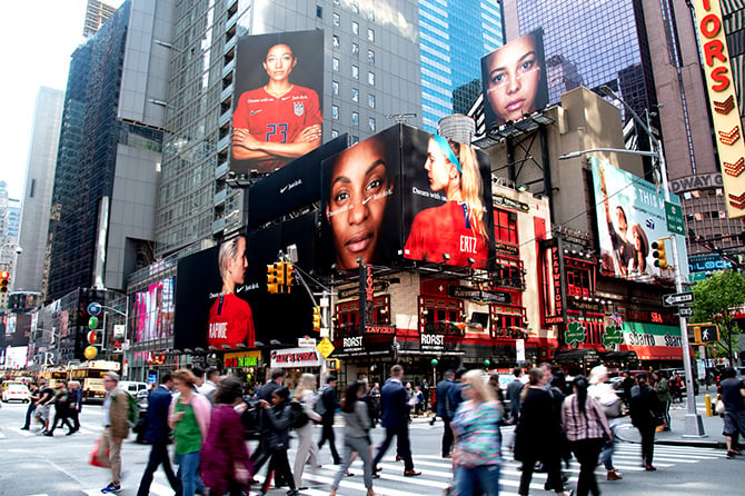 Nike USWNT Times Squre Billboard