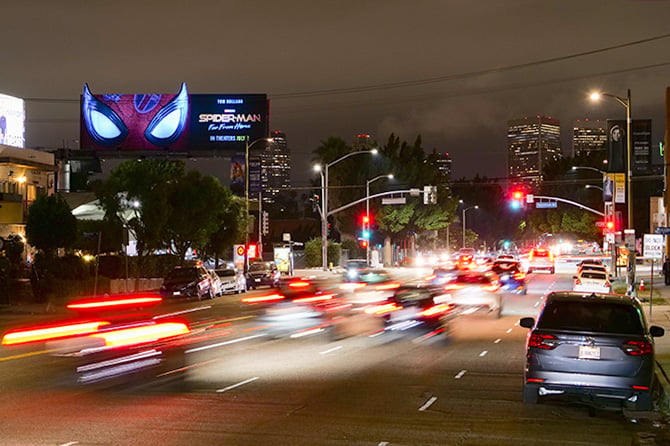 Spider-Man Nighttime Billboard