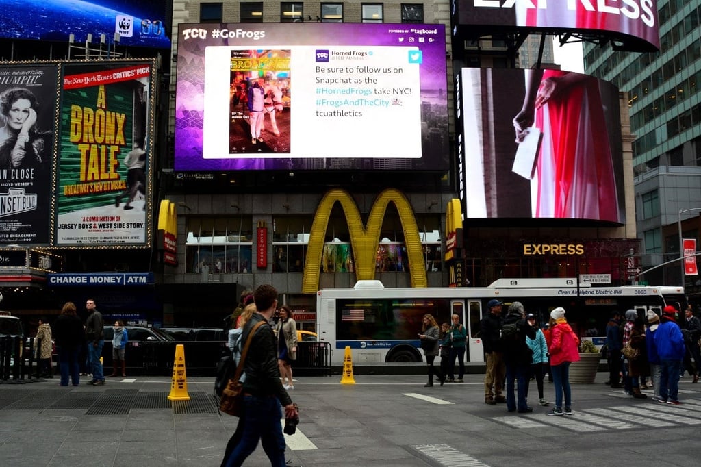 TCU #FrogsAndTheCity NY Billboard