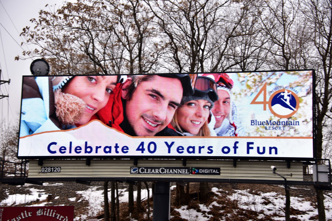 Blue Mountain Resort 40 Year Anniversary Billboard