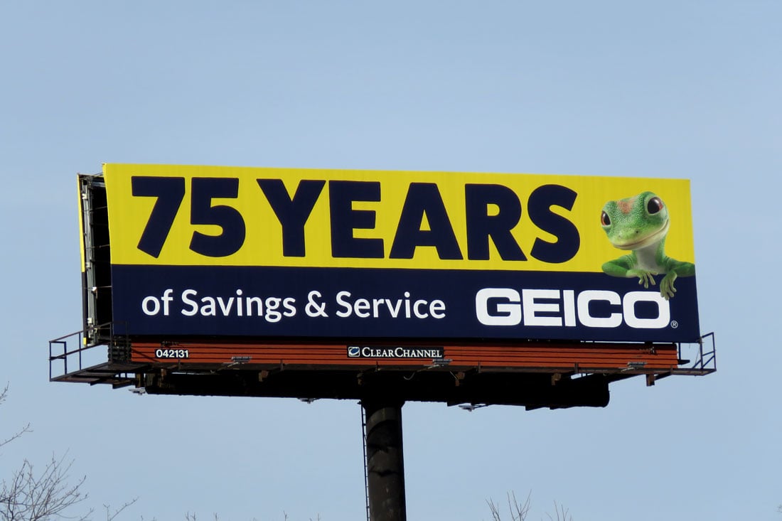 Geico 75 Year Anniversary Billboard