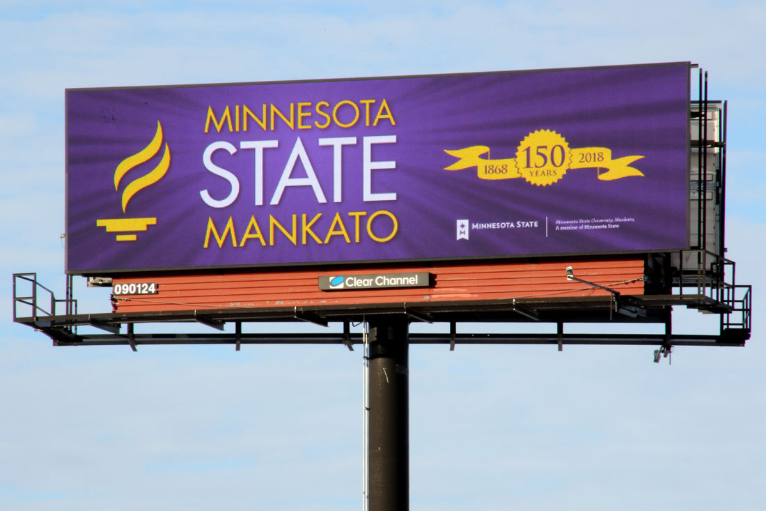 Minnesota State University Mankato 150 Anniversary Billboard
