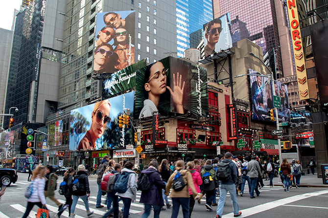 Salvatore Ferragamo Times Square Stacked Billboards