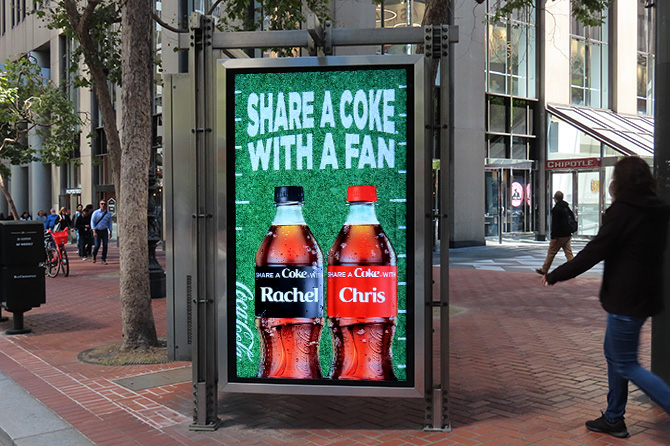 Share a Coke with a Fan SF Digital Ad